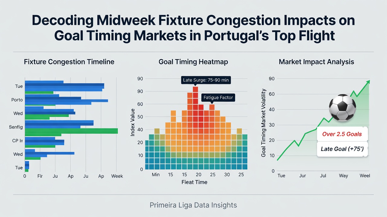 Chart displaying goal timing distribution in congested versus non-congested Primeira Liga fixtures