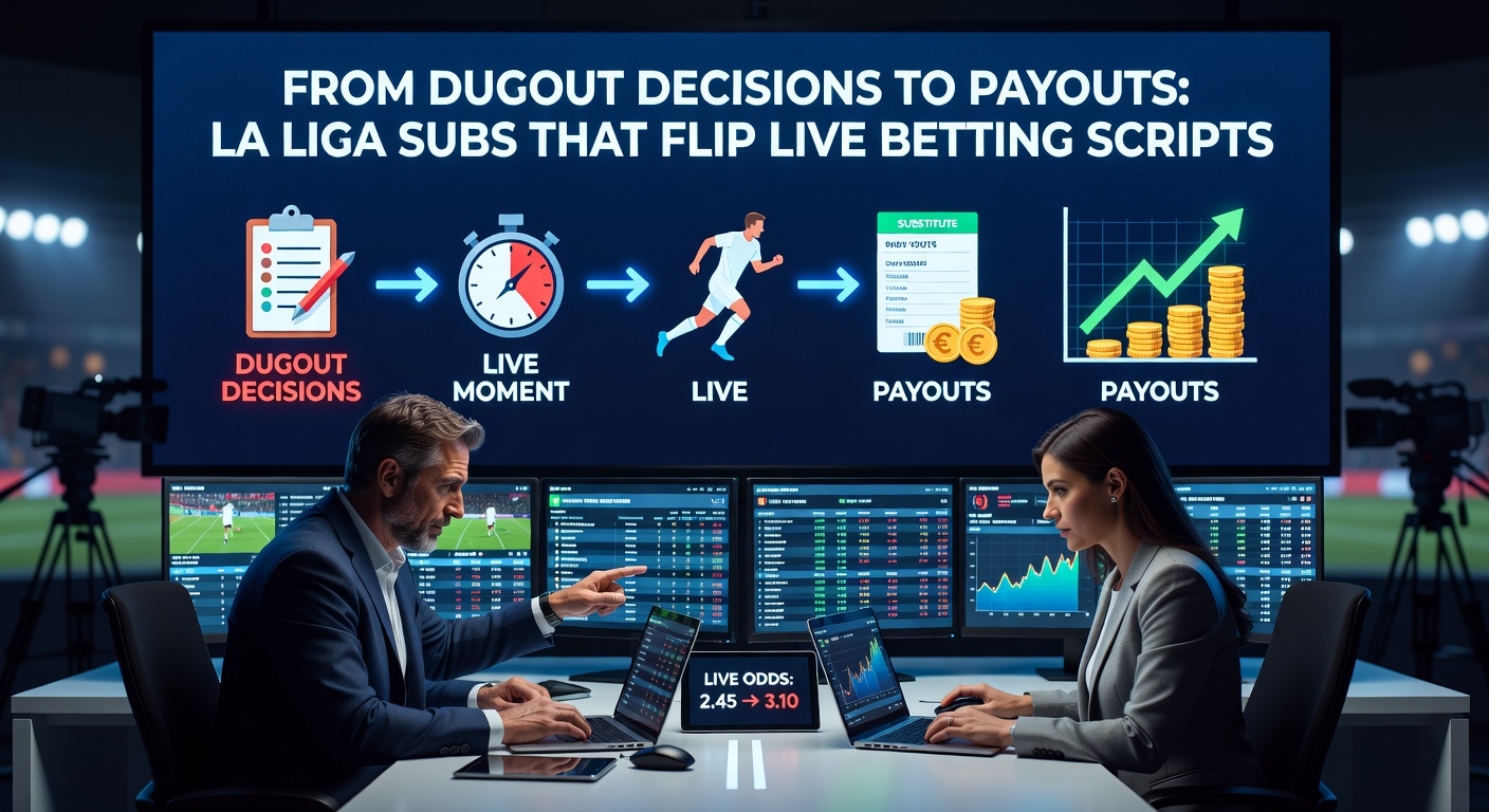 Dramatic La Liga substitution moment with a substitute celebrating a goal that shifts the scoreboard and betting markets