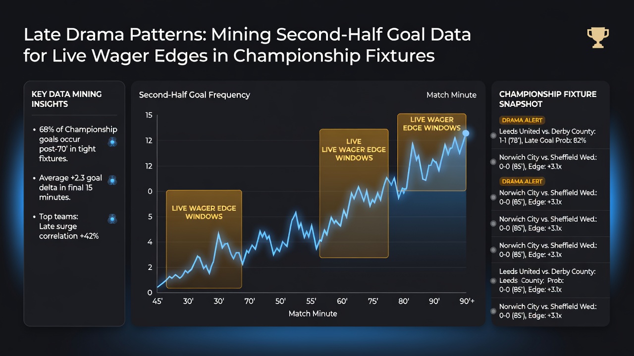 Data visualization of second-half goal timing trends in Championship matches
