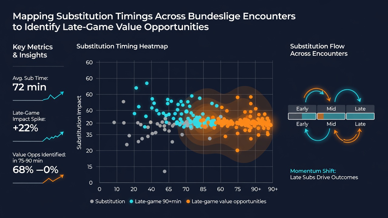 Chart displaying substitution frequency and goal timing correlations in Bundesliga matches