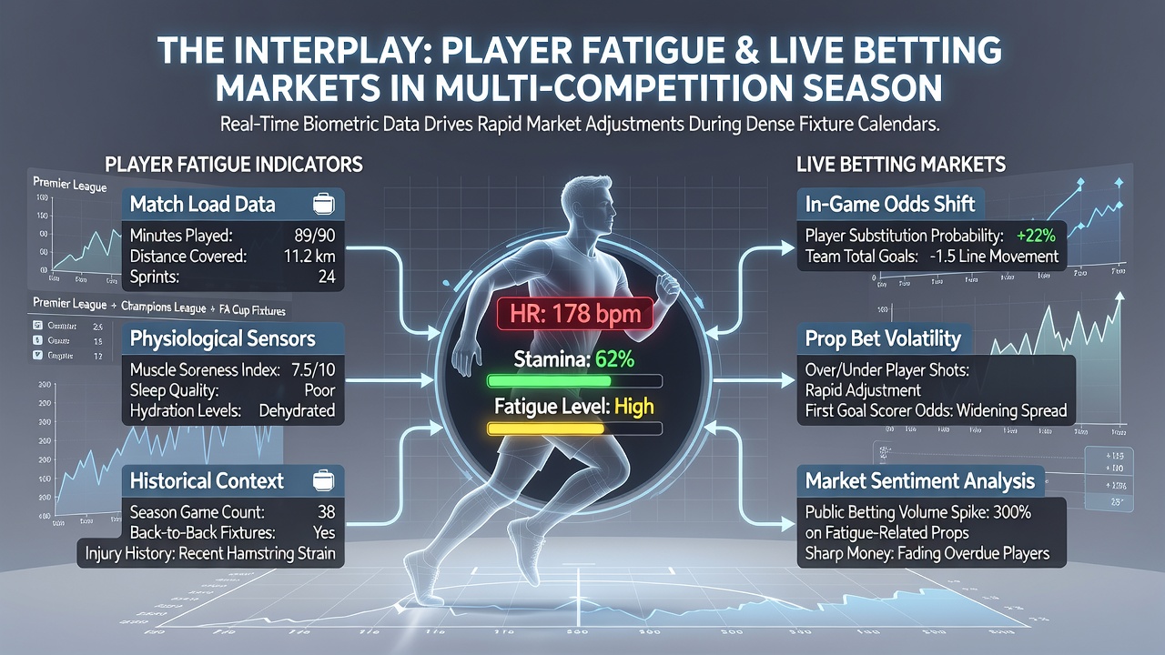 Coaches reviewing player fatigue data on tablets during a multi-competition season match